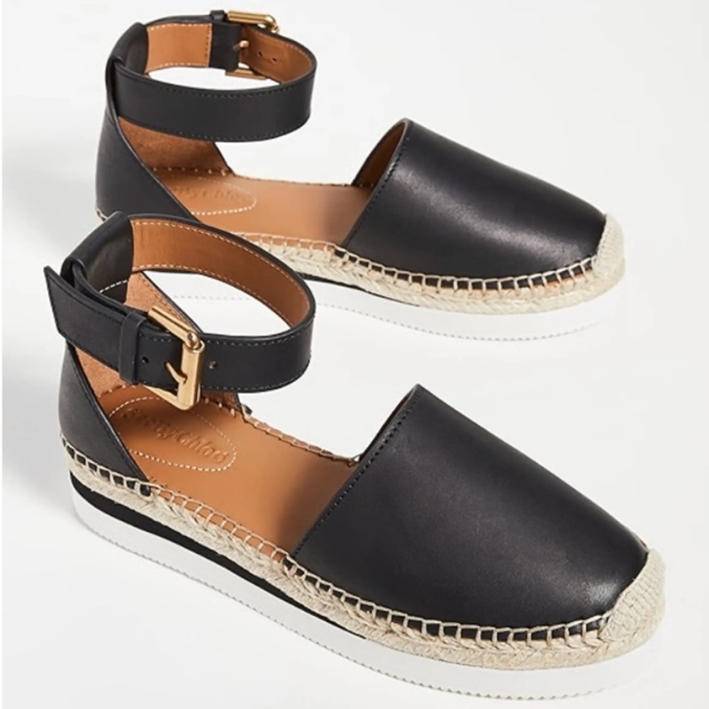 Chloe Glyn Espadrille Leather Flat